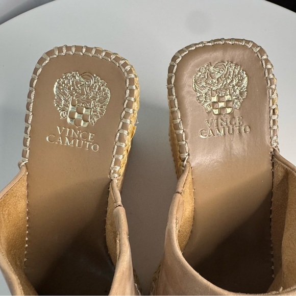 Vince Camuto Tan Suede Espadrille Wedge Slide Sandals Womens Size 9 NWOT - Picture 7 of 8